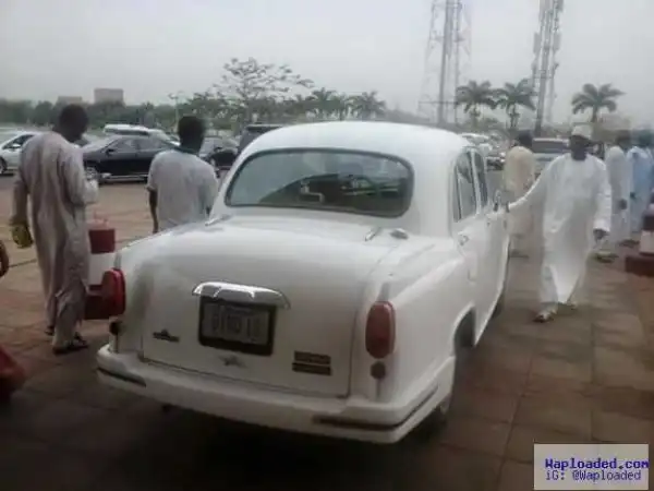 See the car Dino Melaiye drove to the National Assembly Complex today